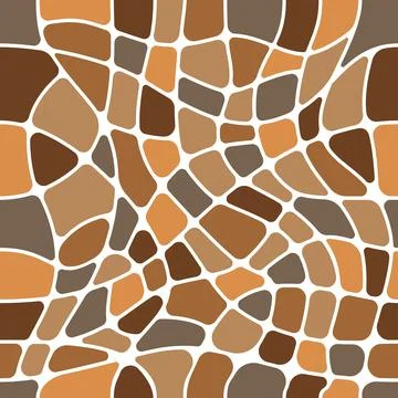 Brown mosaic stone tile pattern, paving floor Stock Illustration