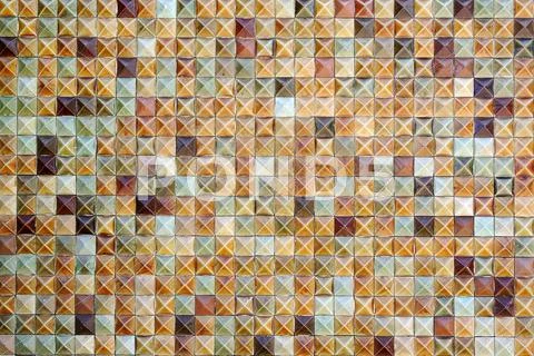 Brown mosaic tiles background texture Stock Photos
