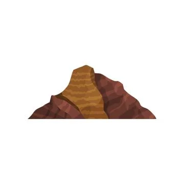 Brown mountain, outdoor design element, nature landscape, mountainous geology Ilustración de archivo