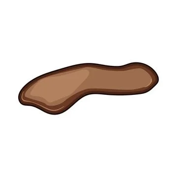 Brown mud puddle creating irregular liquid splash shape Stock Illustration