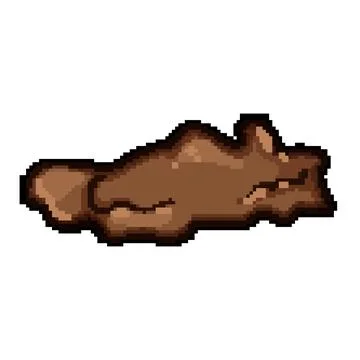 Brown mud puddle flowing dirt liquid cartoon illustration Stock Illustration