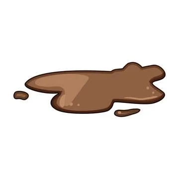 Brown mud puddle messy liquid stain illustrating dirt Stock Illustration