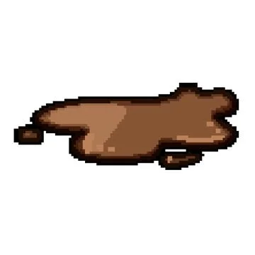 Brown mud puddle messy liquid stain illustrating dirt Stock Illustration
