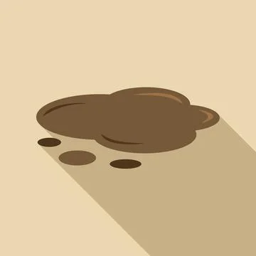 Brown mud puddle with splatter shadow design Illustrazione stock
