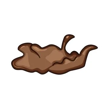 Brown mud puddle splattering drawing illustration Stock Illustration