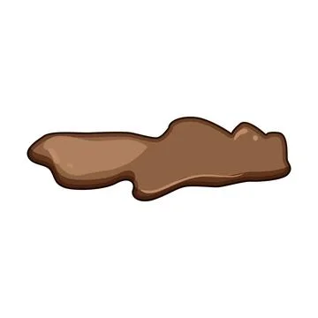 Brown mud puddle splattering on white surface Stock Illustration