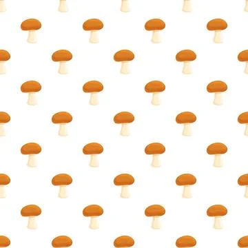 Brown mushroom seamless pattern wrapping background Stock Illustration