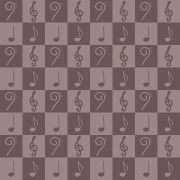 Brown music pattern Illustrazione stock