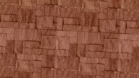 Brown Natural Stone Block Wall Texture Background with Rustic Pattern Stock Footage 327741749
