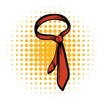Brown necktie comics icon Stock Illustration