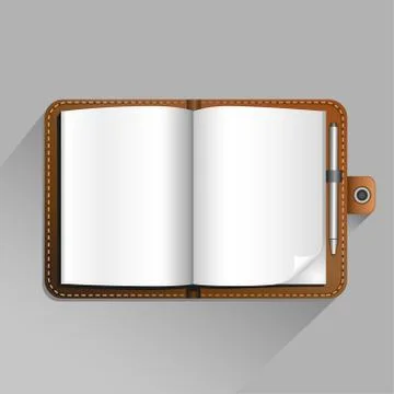 Brown notebook Illustrazione stock
