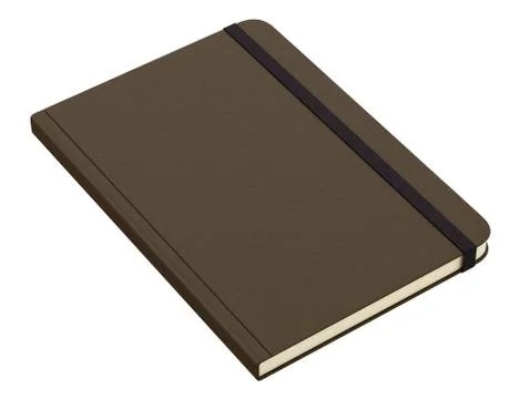 Brown notebook isolated on white background. 3d illustration Illustrazione stock