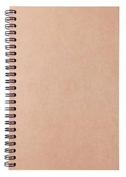 Brown notebook isolated on white background Stock Photos