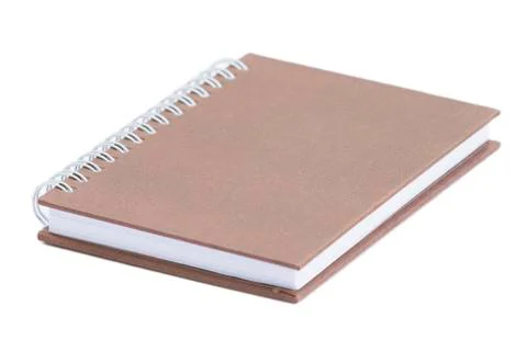 Brown notebook isolated on white background Stock Photos