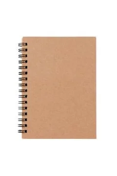 Brown notebook isolated on white background with clipping path Stock Photos