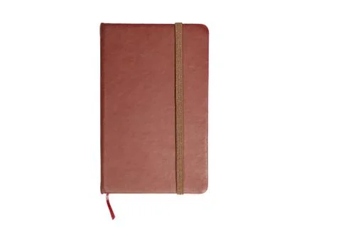 Brown notebook or diary isolated on white background Stock Photos