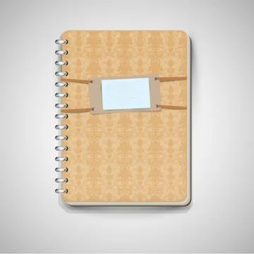 Brown notebook, vector. Stock Illustration