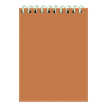 Brown notepad with blank page for taking notes Stock Illustration