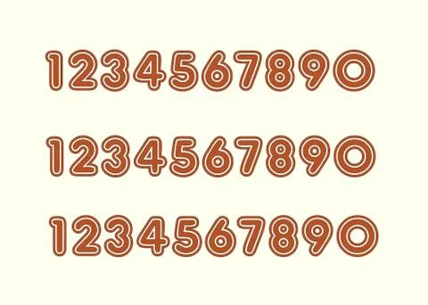 Brown numbers Stock Illustration