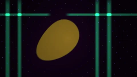 Brown object on black background with green grid lines and dots. Stock Footage 335946387