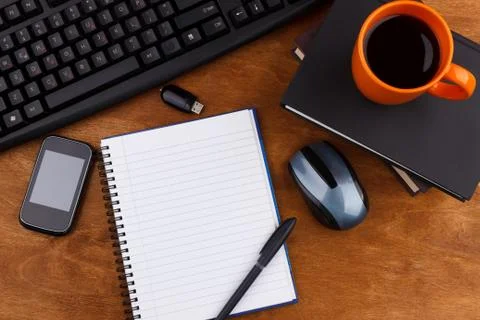 Brown office table Stock Photos