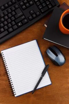 Brown office table Stock Photos