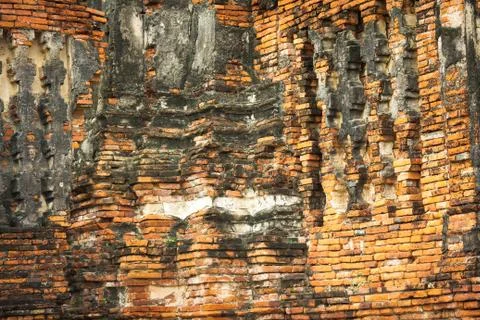 Brown old brick wall texture background Stock Photos