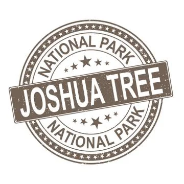 Brown old rubber stamp Joshua Tree National Park , vector illustration Stock Illustration