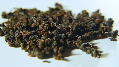 Brown old tea in bulk Stock Footage 74450644