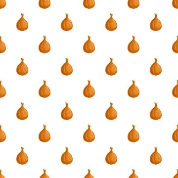 Brown onion bulbs creating seamless natural pattern Stock Illustration