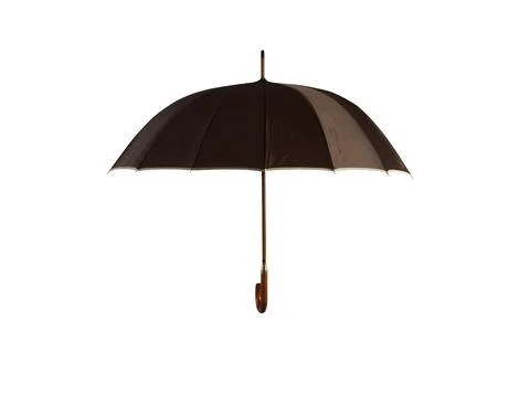Brown open umbrella. concept of help and insurance Photos