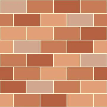 Brown Orange Brick Wall Seamless Background Stock Illustration