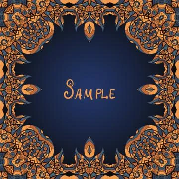 Brown ornamental frame. A lot of copyspace in the center Illustrazione stock