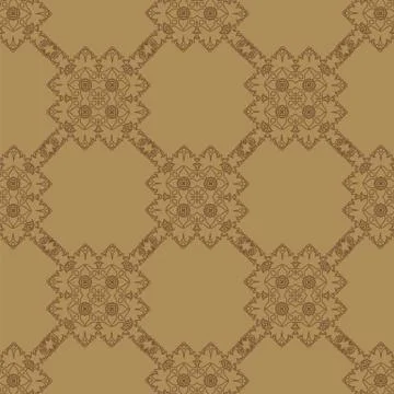 Brown Ornamental Seamless Line Pattern 스톡 일러스트