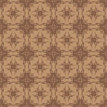 Brown Ornamental Seamless Line Pattern Illustrazione stock