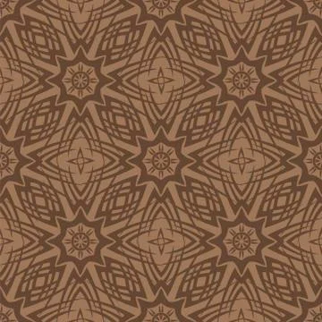 Brown Ornamental Seamless Line Pattern 스톡 일러스트