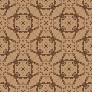 Brown Ornamental Seamless Line Pattern Illustrazione stock