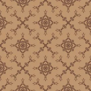 Brown Ornamental Seamless Line Pattern Illustrazione stock