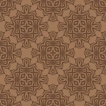 Brown Ornamental Seamless Line Pattern. Stock Illustration