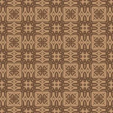 Brown Ornamental Seamless Line Pattern Illustrazione stock