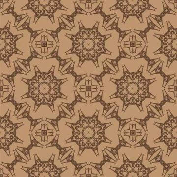 Brown Ornamental Seamless Line Pattern Illustrazione stock
