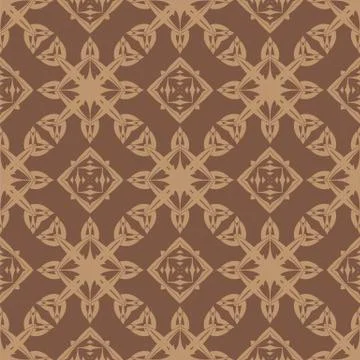 Brown Ornamental Seamless Line Pattern イラスト素材