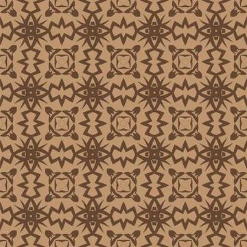 Brown Ornamental Seamless Line Pattern イラスト素材