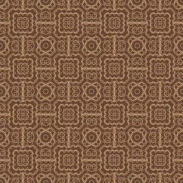 Brown Ornamental Seamless Line Pattern Stock Illustration