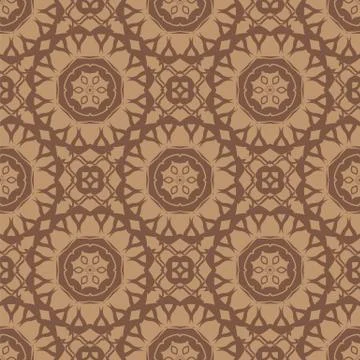 Brown Ornamental Seamless Line Pattern Illustrazione stock