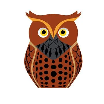 Brown owl logo cartoon vector illustration illustration Stock Illustration