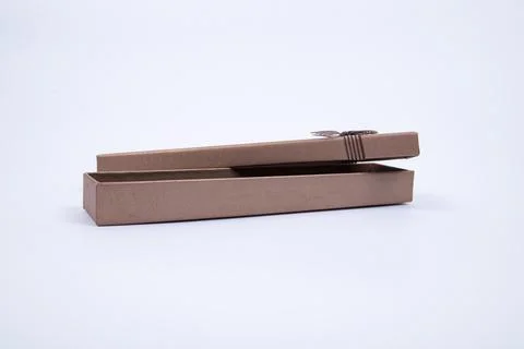 Brown package box on isolated background Stock Photos