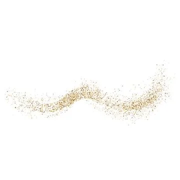 Brown paint dotted spray wavy line, dust powder particles scattered stroke Stock Illustration