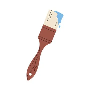 Brown paint pen with a red spot of paint. Stock Illustration