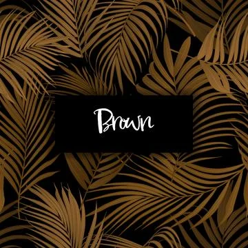 Brown palm leaf vector seamless pattern Illustrazione stock